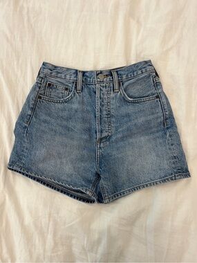 Aritzia Denim Forum Joni High-Rise Jean Shorts in Light Blue Wash 24